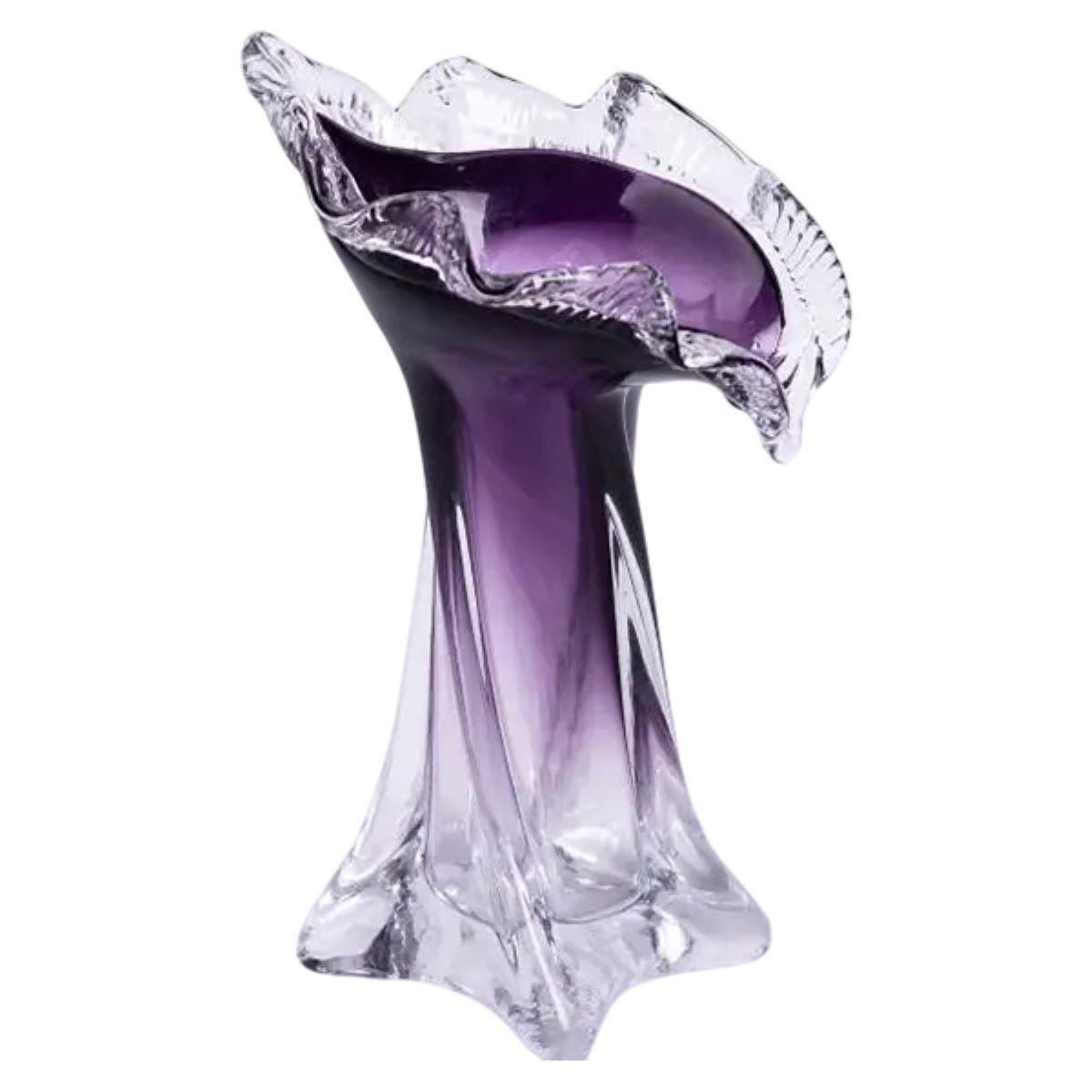 Ваза стеклянная фигурная для цветов Light House 20 см Фиолетовый (LG-20197)