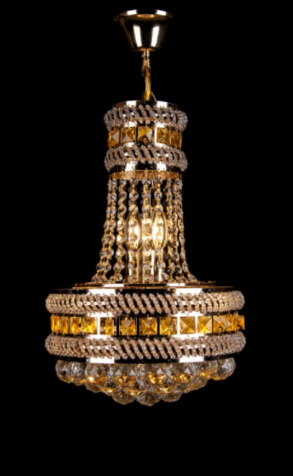 Хрустальная люстра L1012/5 FGD/YL Золото/Белый/Желтый (AN000356)
