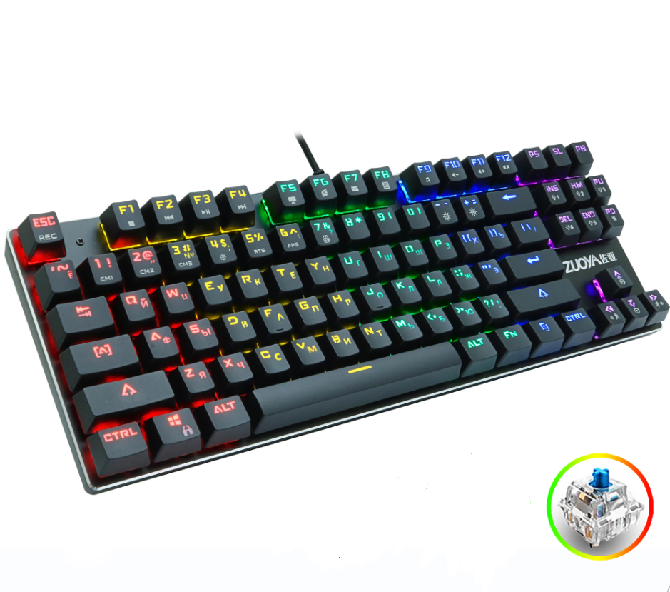 Клавіатура ігрова ZUOYA X51 87 з RGB-підсвічуванням anti ghosting Blue switch - фото 2