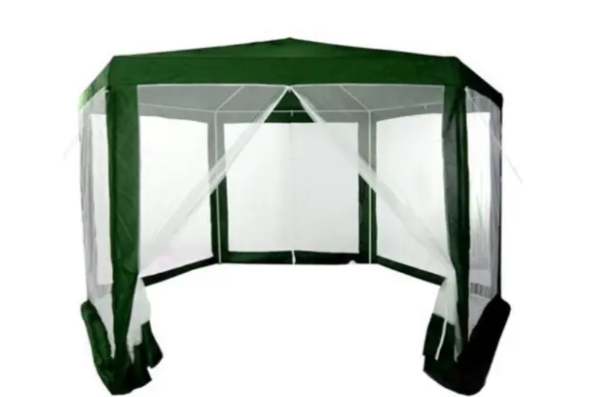 Палатка садовая 4х4 м с москитной сеткой 6 стенок Зеленый