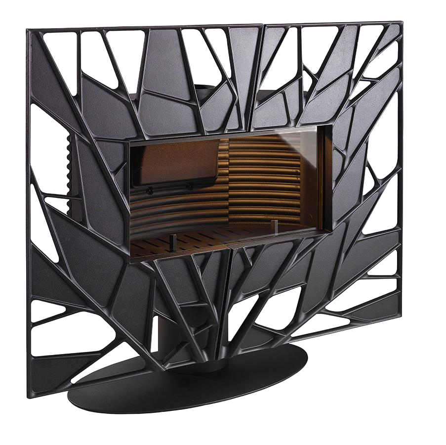 Печь чугунная INVICTA GAYA FEUILLE/LEAF 18 кВт Антрацит