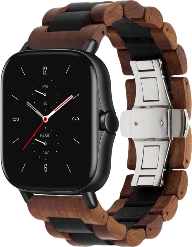 Ремешок деревянный WoodLock для Amazfit GTS 2e Black/Brown (28289-26)
