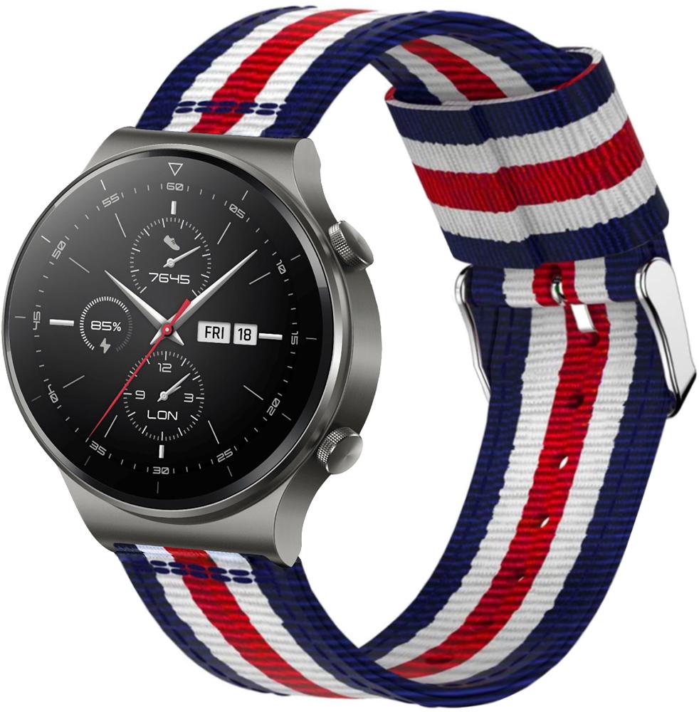 Ремешок тканевый Canvas для Huawei Watch GT 2 Pro Blue/White/Red (23326) Ремешок тканевый Canvas для Huawei Watch GT 2 Pro Blue/White/Red (23326)