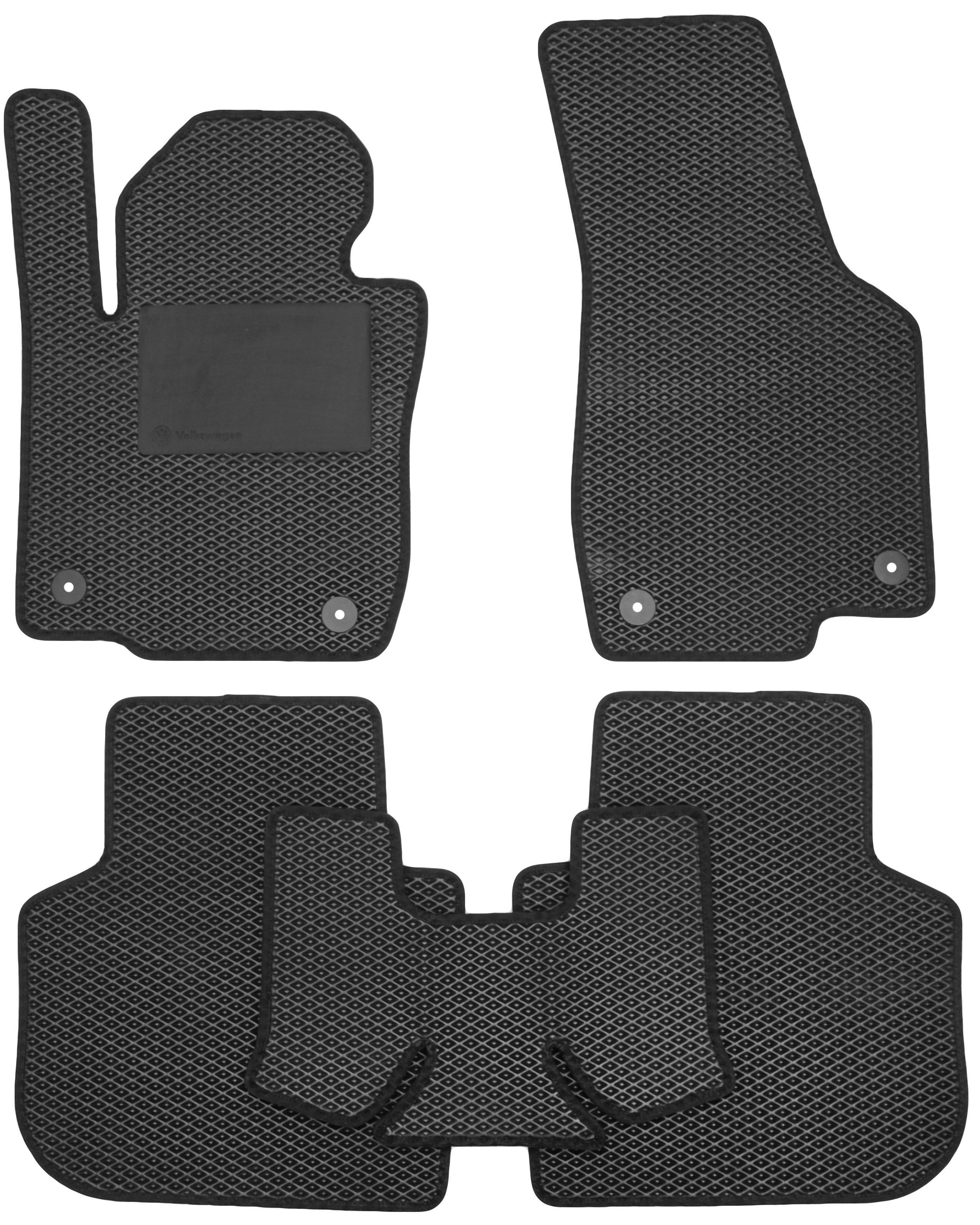 Коврики в салон для Volkswagen Passat USA 2011-2019 EVA-полимерные с подпятником Черный (176267)