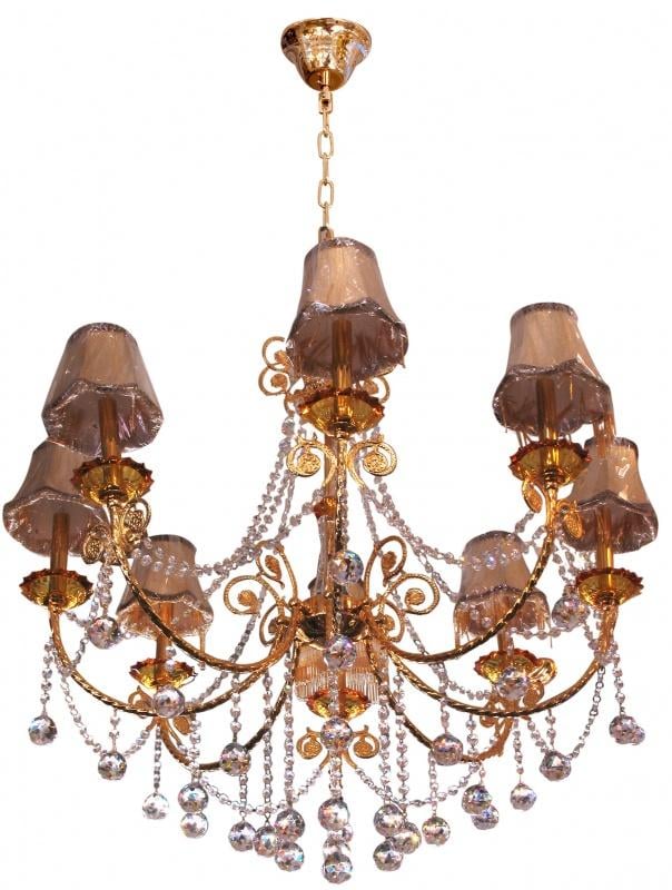 Люстра подвесная классическая Brille BCL-185S/8 с абажуром