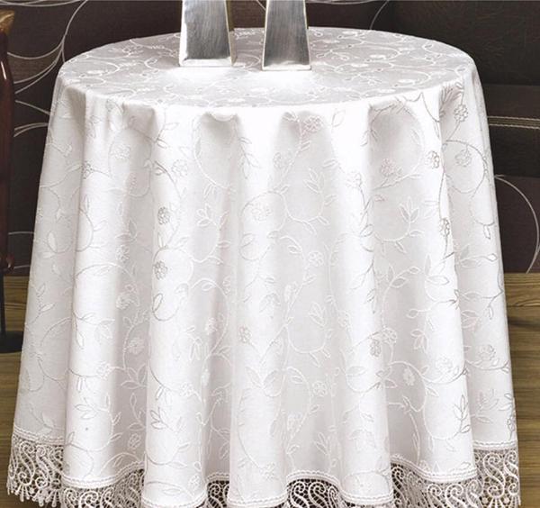 Скатерть с кружевом Maison Royale 160 Круг KDK White (01MR03Q160K01)