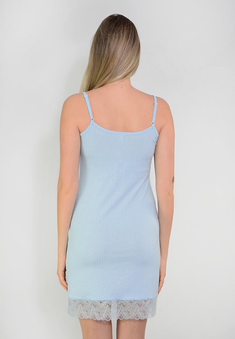 Женская ночная рубашка N.EL 757-92 на тонкой бретели XL Голубой - фото 3 Женская ночная рубашка N.EL 757-92 на тонкой бретели XL Голубой - фото 3