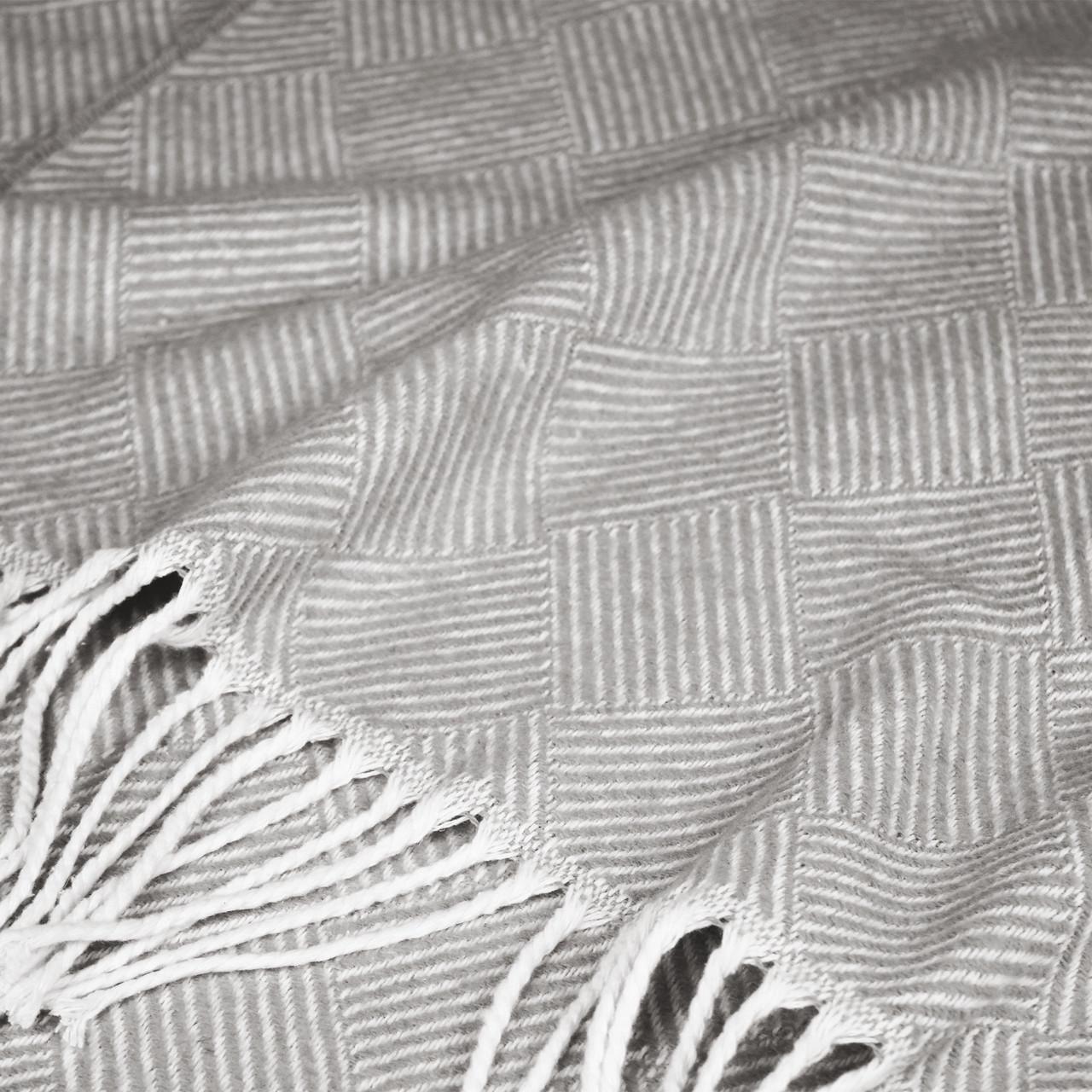 Плед шерстяной Vladi Валенсия Parquet 140х200 см Серый (13076197) - фото 3