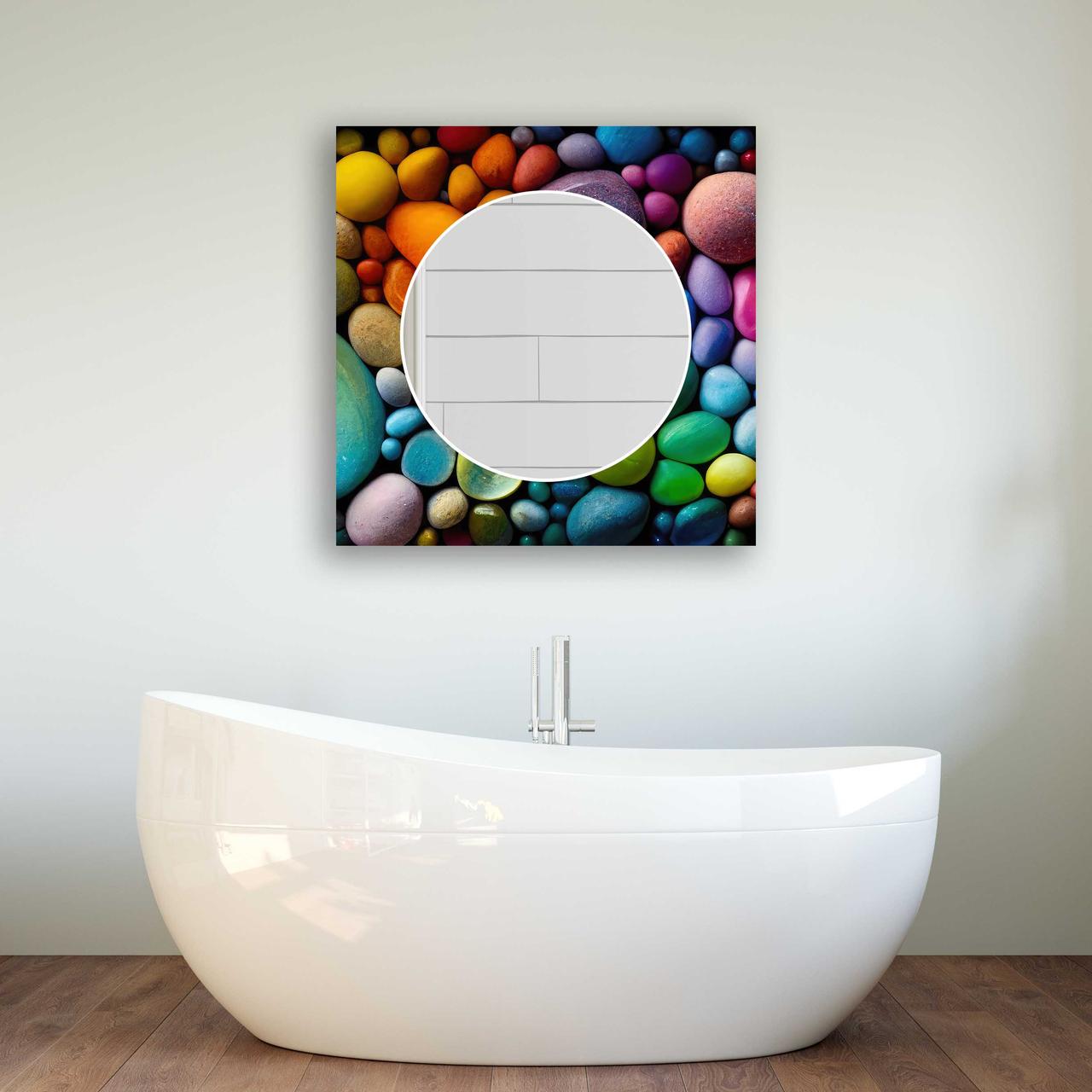 Зеркало на стену NovellaPrint с рисунком камней квадратное 70х70 см (2011.5) Зеркало на стену NovellaPrint с рисунком камней квадратное 70х70 см (2011.5)