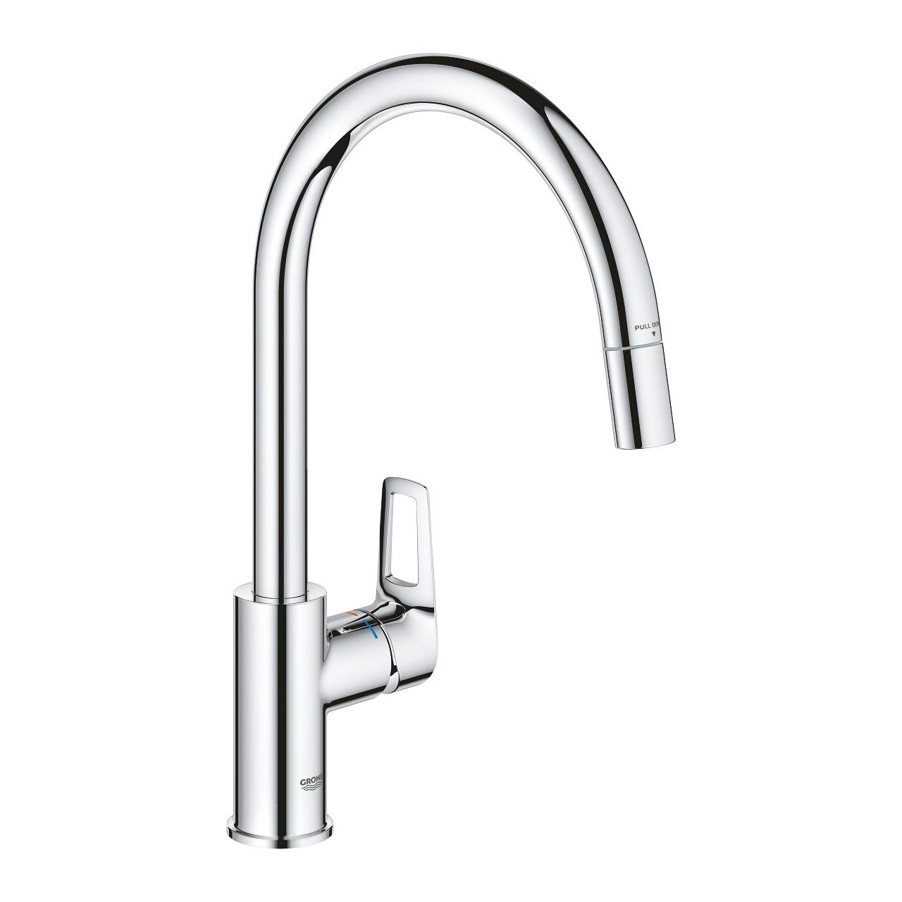 Смеситель для кухни Grohe BauLoop 30543000 с выдвижной воронкой Хром (162951)
