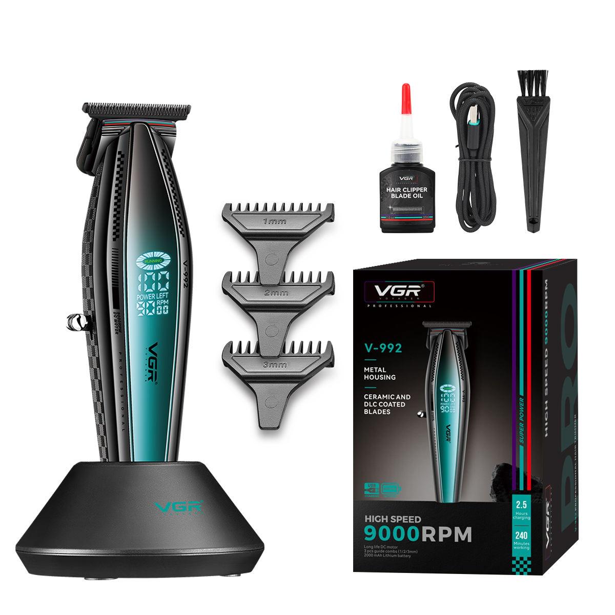 Тример акумуляторний для стрижки волосся та бороди VGR V-992