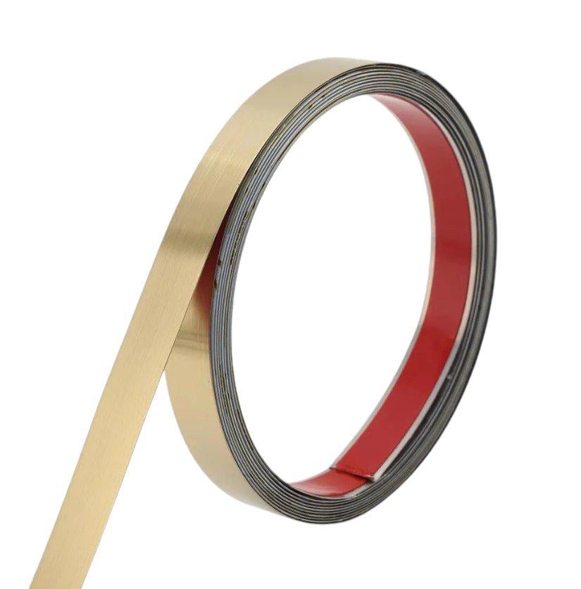 Наклейка молдінг дзеркальна 1 см 10 м самоклеюча Золотистий (8945)