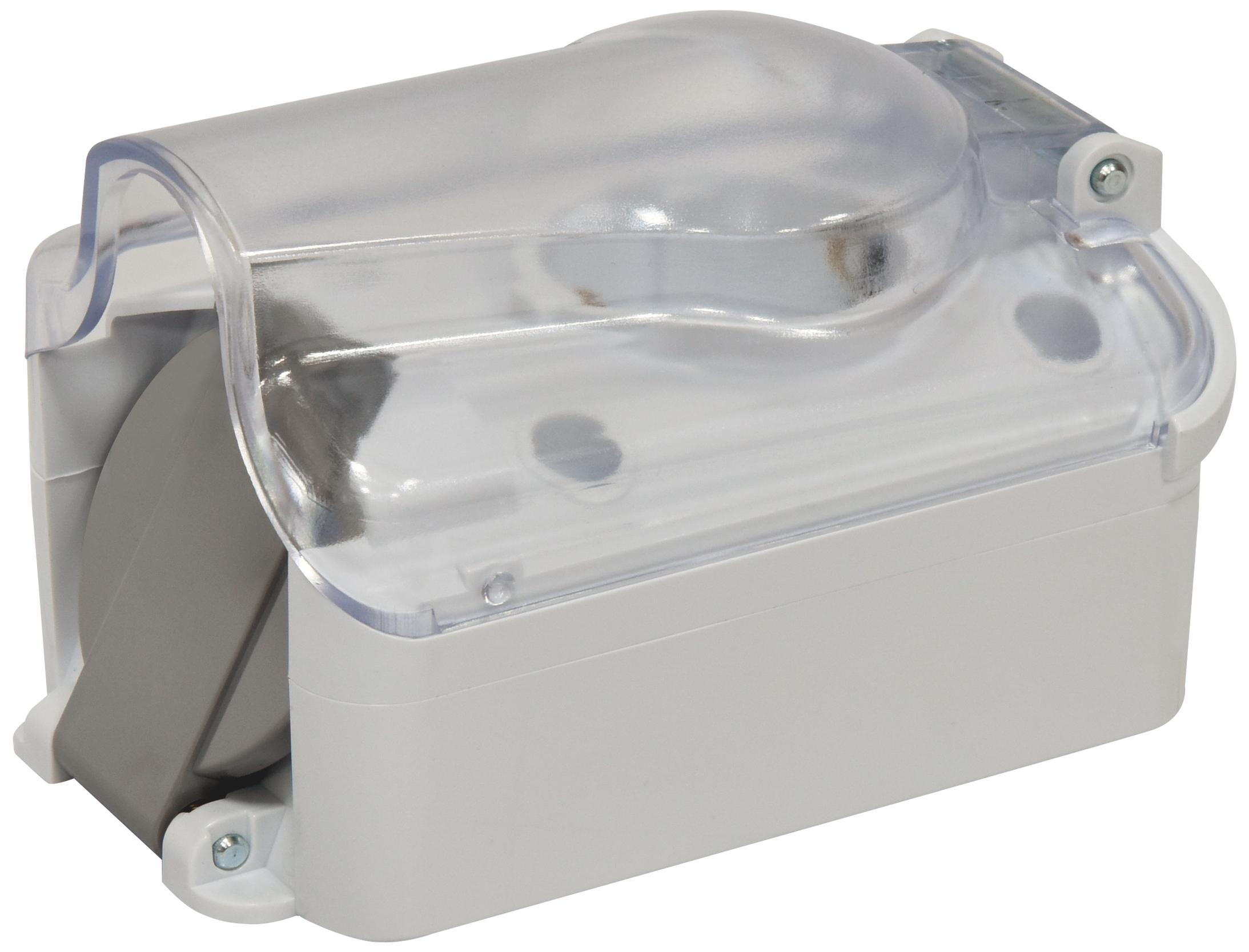 Розетка зовнішня подвійна ETI PRE-2PC із заземленням PC з кришкою IP44 Білий (4481021) - фото 4