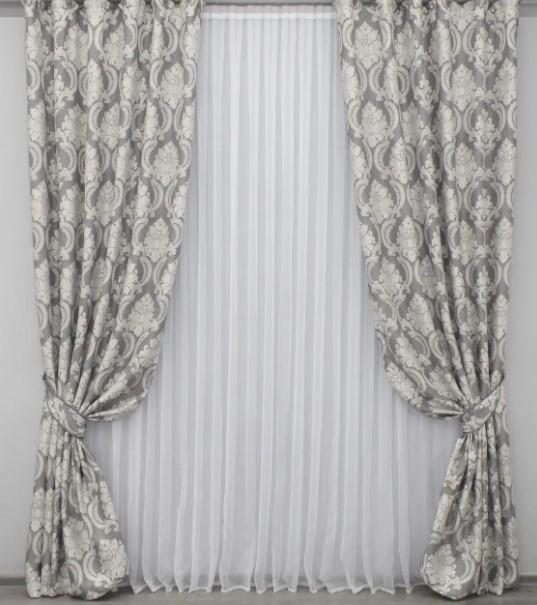 Комплект штор Корона Мария лен 1,5х2,7 м 2 шт. Графитовый/Светло-бежевый (1266ш) Комплект штор Корона Мария лен 1,5х2,7 м 2 шт. Графитовый/Светло-бежевый (1266ш)