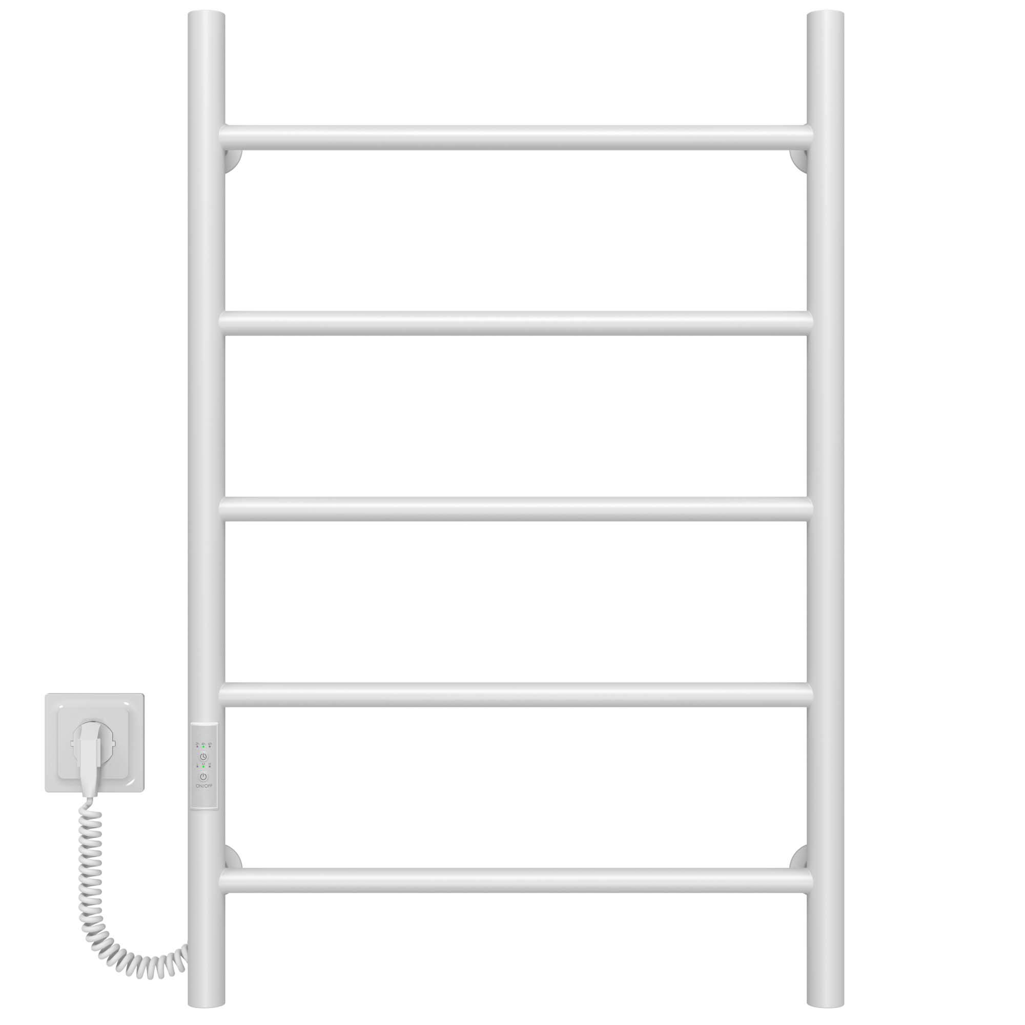 Полотенцесушитель электрический Deffi Орион П5 WD03 левое подключение нержавеющая сталь 500х800 мм Белый (C.OR.80.50.5.EWL3)