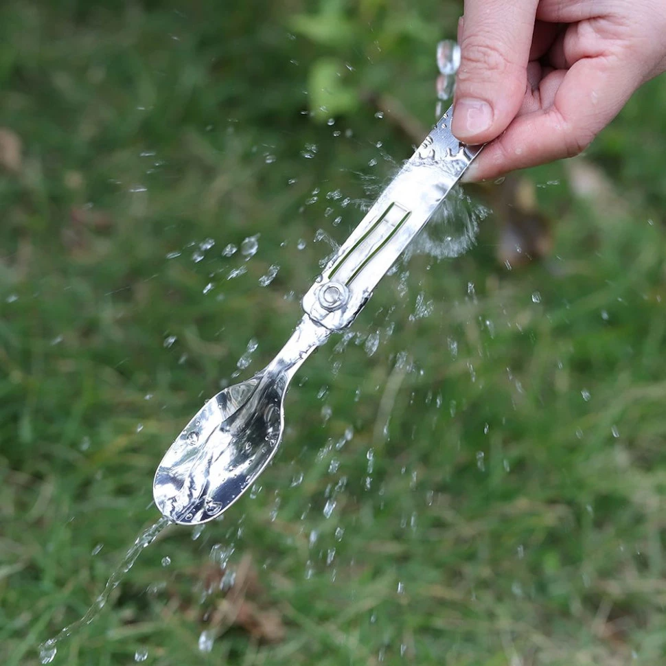 Набір столових приладів Roxon C2 складані ложка і виделка з нержавіючої сталі 2в1 (001046) - фото 7 Набір столових приладів Roxon C2 складані ложка і виделка з нержавіючої сталі 2в1 (001046) - фото 7