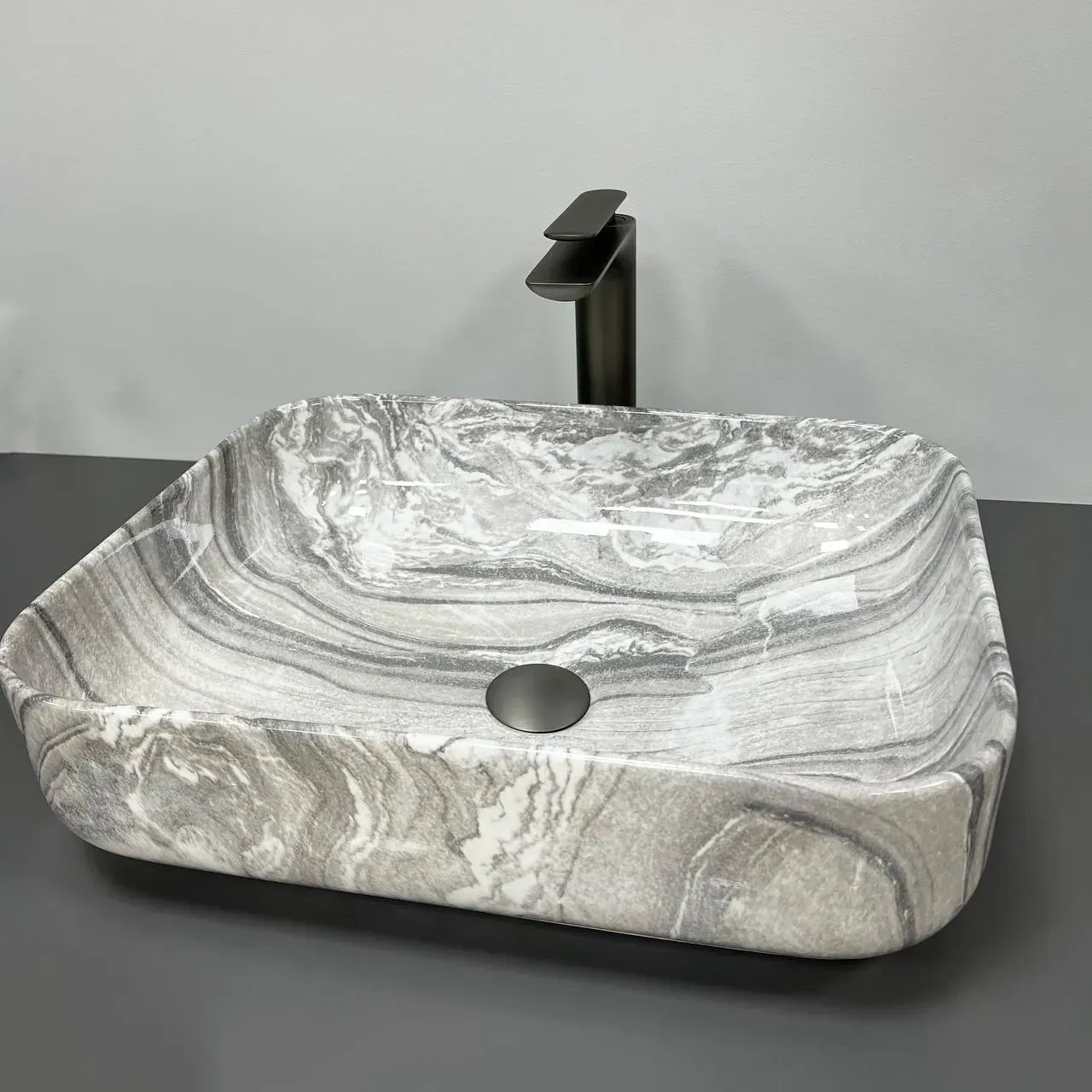 Раковина накладная VBI PALERMO прямоугольная 500x390 мм Серый (RM-VBI-012303)