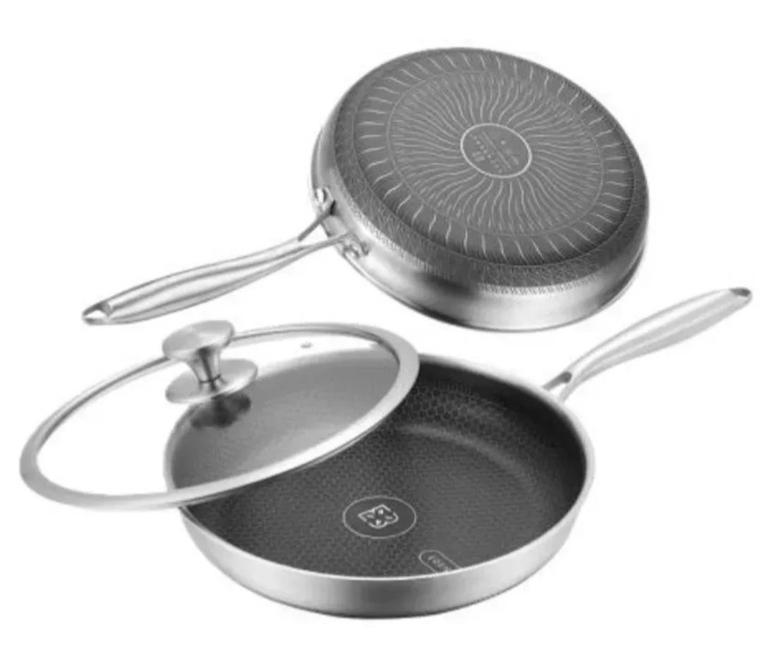 Сковорода с крышкой Edenberg EB-13056 из нержавеющей стали и трехслойным антипригарным покрытием 20x4,5 см (EB-13056) - фото 2 Сковорода с крышкой Edenberg EB-13056 из нержавеющей стали и трехслойным антипригарным покрытием 20x4,5 см (EB-13056) - фото 2