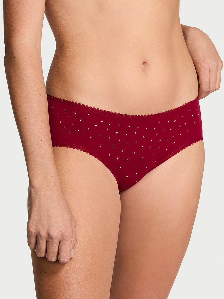 Трусики женские Victoria's Secret Stretch Cotton Sparkle Hiphugger XS Красный (721533699673)