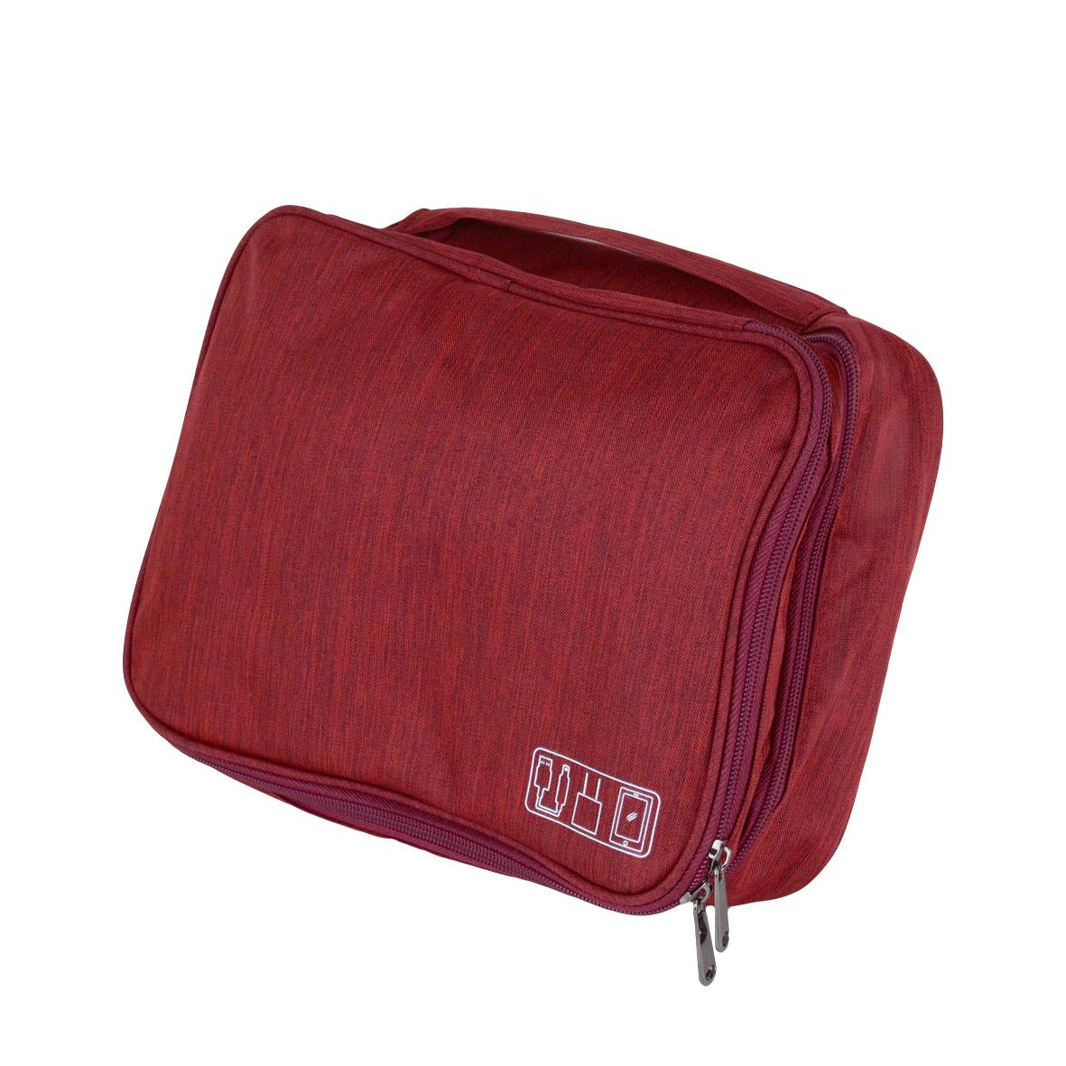 Органайзер для зарядних пристроїв і кабелів 2 відділення 26,5х19,5х9,5 см Червоний (ОД-302-4) - фото 1