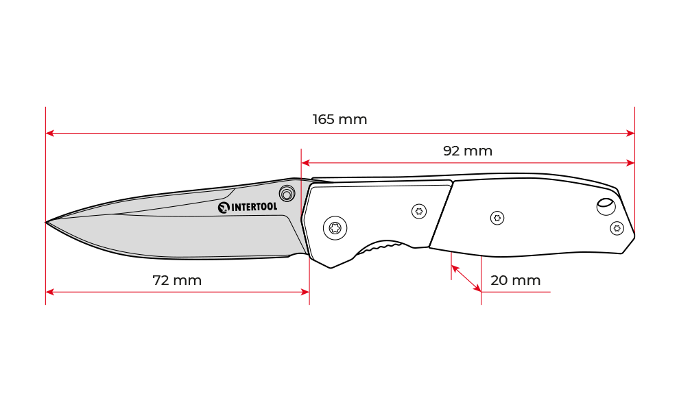 Нож складной Intertool 165 мм ручка с деревянными вставками (HT-0590) - фото 2