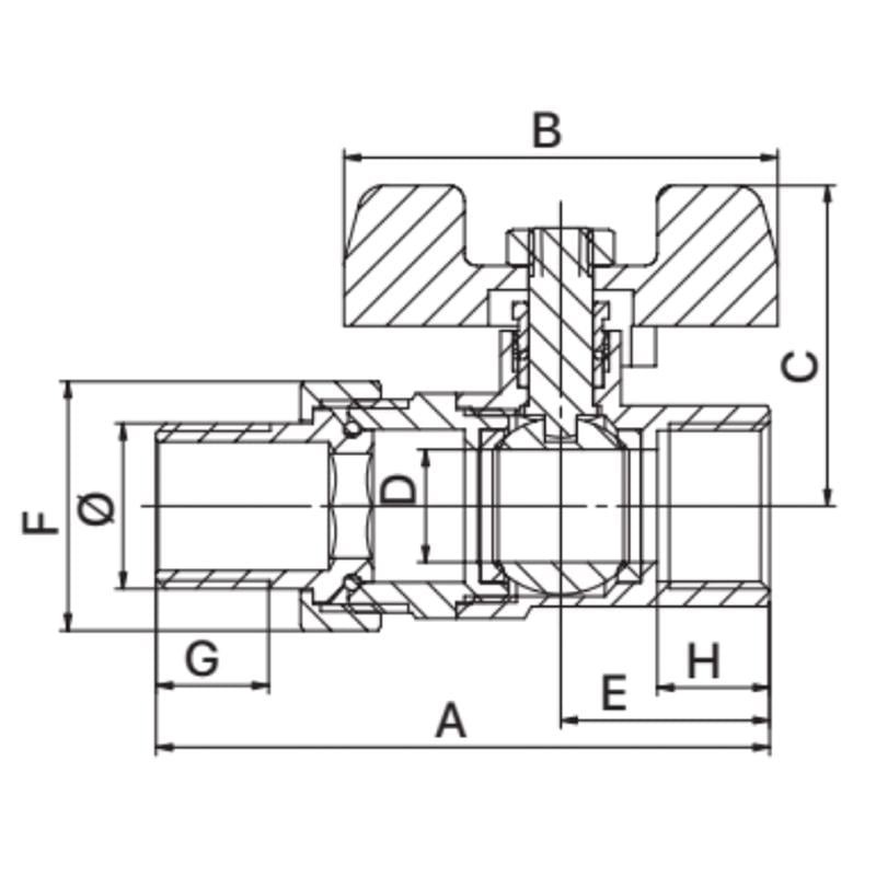Кран с американкой Europroduct EP.310 1" (EP2955) - фото 3