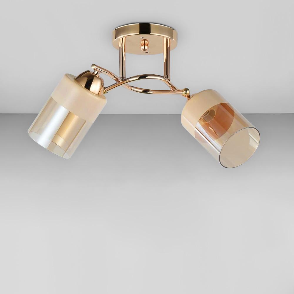 Люстра потолочная Light House SRS-18952/2 Золотой/Янтарный/Белый 