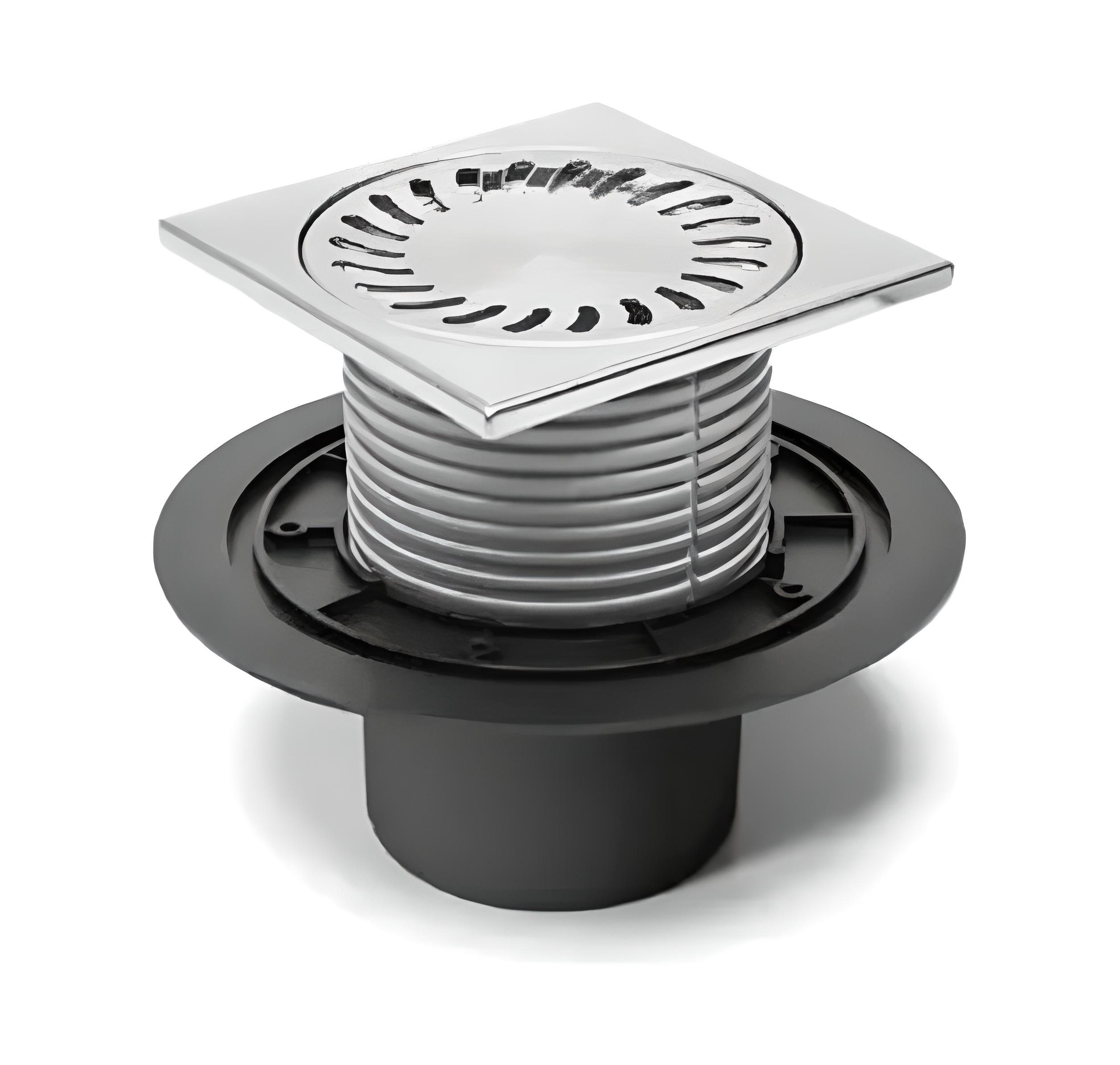 Трап MCH для помещения и улицы вертикальный DN110 мм/2 сифона/нержавеющая решетка 150х150 мм (386Е)