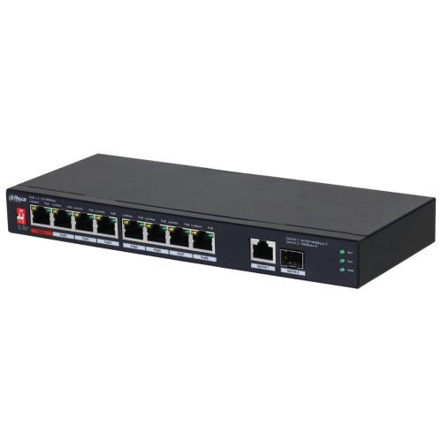 Комутатор Dahua 8-портовий некерований з PoE (DH-PFS3110-8ET1GT1GF-96) - фото 1