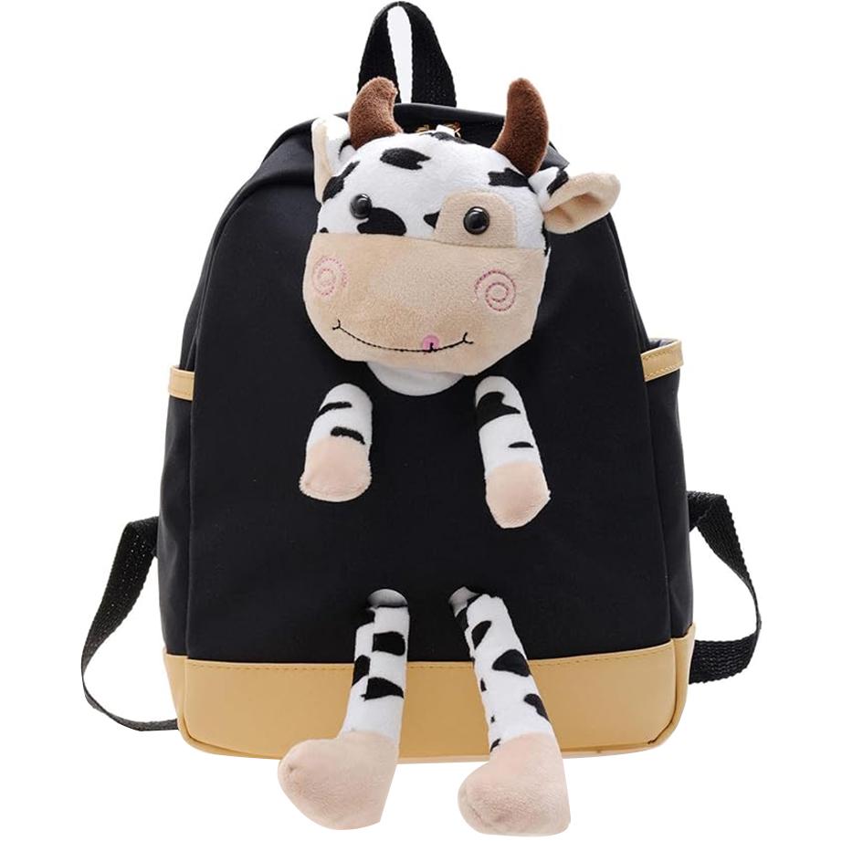 Детский рюкзак A-7757 Cow на одно отделение с ремешком Black