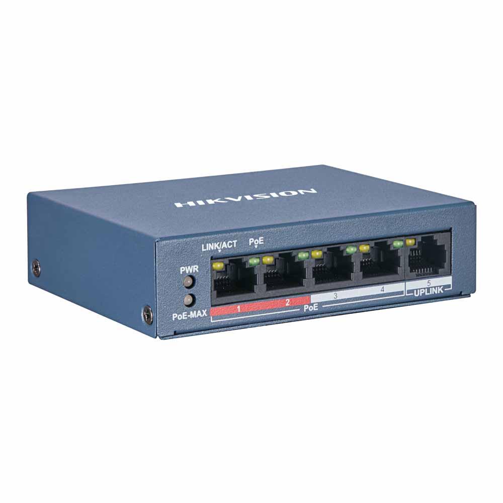 4-портовый POE коммутатор Hikvision DS-3E0105P-E/M(B) - фото 2