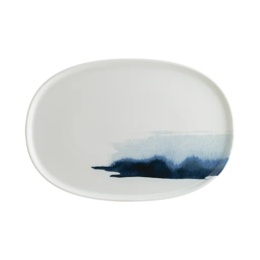 Блюдо овальное Bonna Blue Wave BLWHYG34OV фарфоровое профессиональное 34х23 см Белый (169-135-BLWHYG34OV)