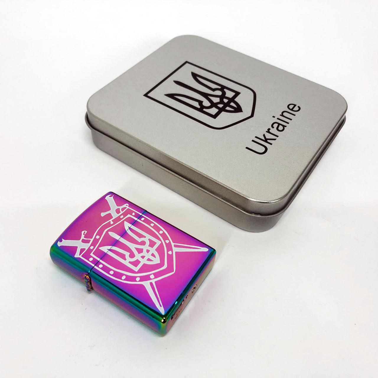 Зажигалка дуговая электроимпульсная USB Украина металлическая коробка Хамелеон (HL-446) - фото 8