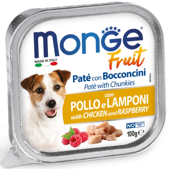 Корм вологий Monge Dog Fruit з куркою та малиною 100 г (70013215)