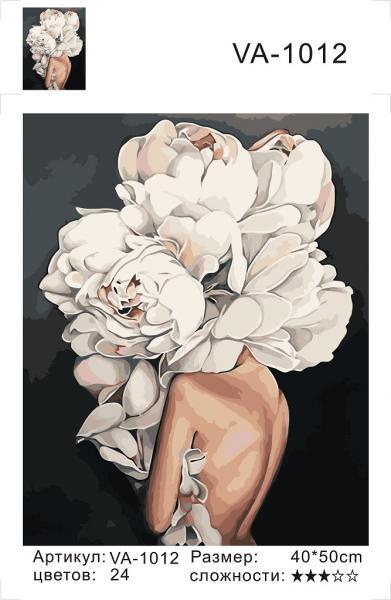 Набор для росписи по номерам Strateg Девушка-цветок 40х50 см (VA-1012-mt)