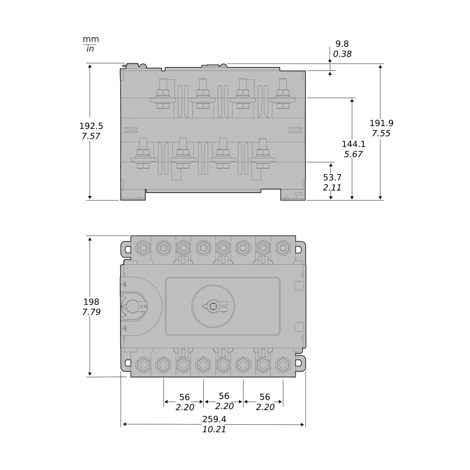 Переключатель нагрузки I-0-II Schneider Electric GoPact MTS320 4P 315A 415V выносная ручка (GM32D4N3154BEE) - фото 2