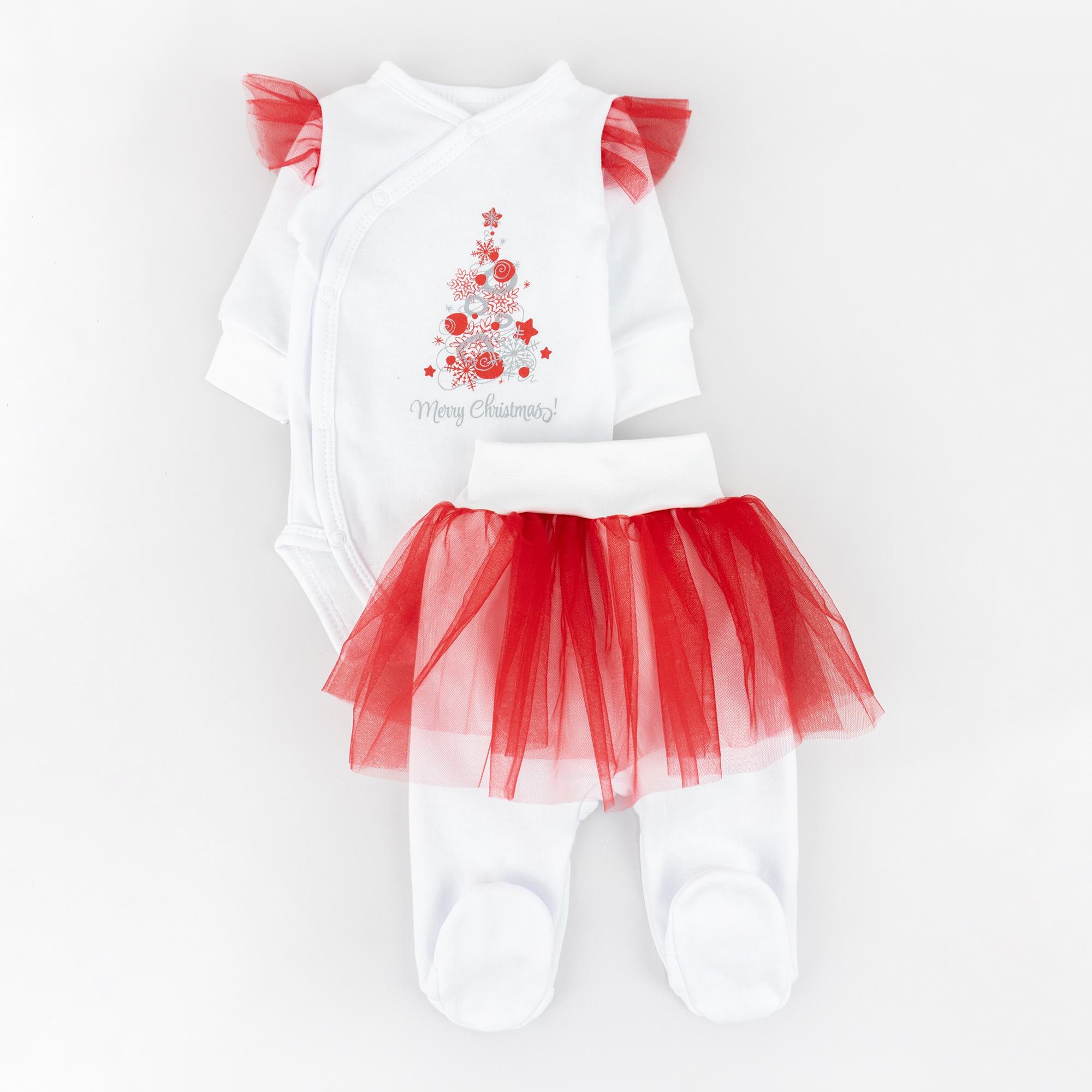 Комплект для девочки Dexter's Merry Christmas silver d345мр-б-нгтг боди/ползунки 62 см Бело-красный (23291350)