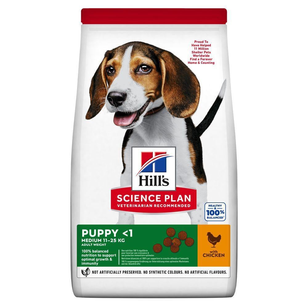 Корм для собак Hill’s Science Plan Puppy Medium Breed для щенков средних пород с курицей 14 кг
