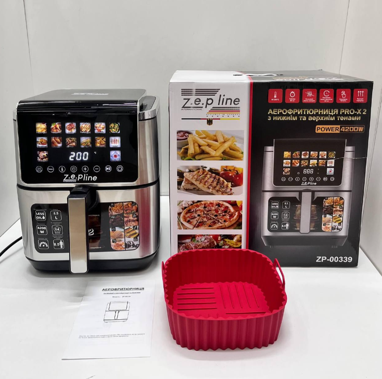 Аэрогриль Zepline ZP-00339 4000 Вт двойной ТЭН смотровое окошко 12 л (2825777608)