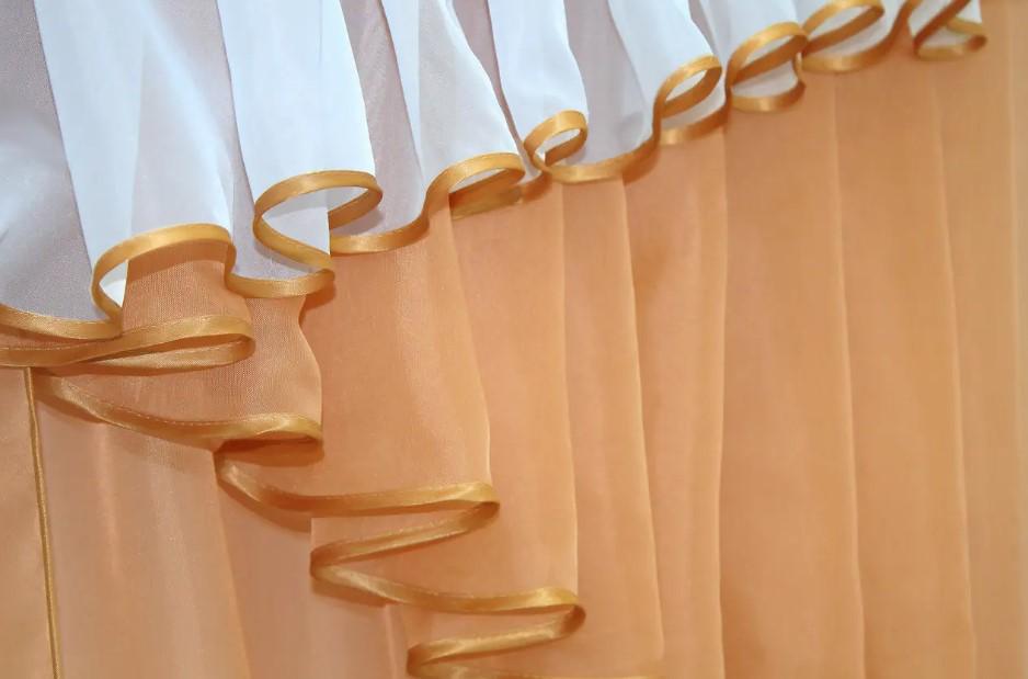 Комплект шторки/ламбрекена на кухню 200х170 см Терракотовый/Белый (115к) - фото 4 Комплект шторки/ламбрекена на кухню 200х170 см Терракотовый/Белый (115к) - фото 4