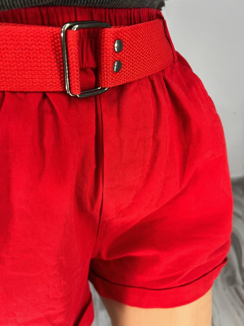 Шорти жіночі A-N 5701 мом на резинці з ременем короткі M 80 см 105 см Червоний - фото 4 Шорти жіночі A-N 5701 мом на резинці з ременем короткі M 80 см 105 см Червоний - фото 4