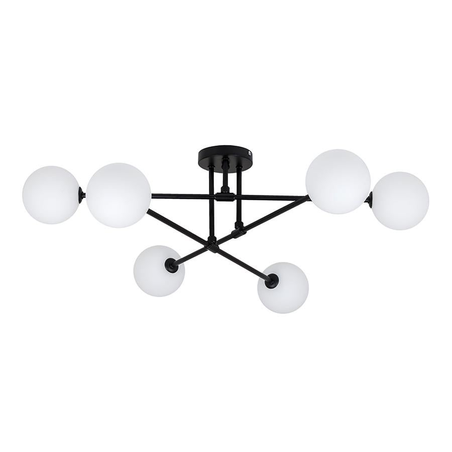 Люстра Levistella 752X100F-6 BK+WH на шість плафонів Чорний (2354498442)