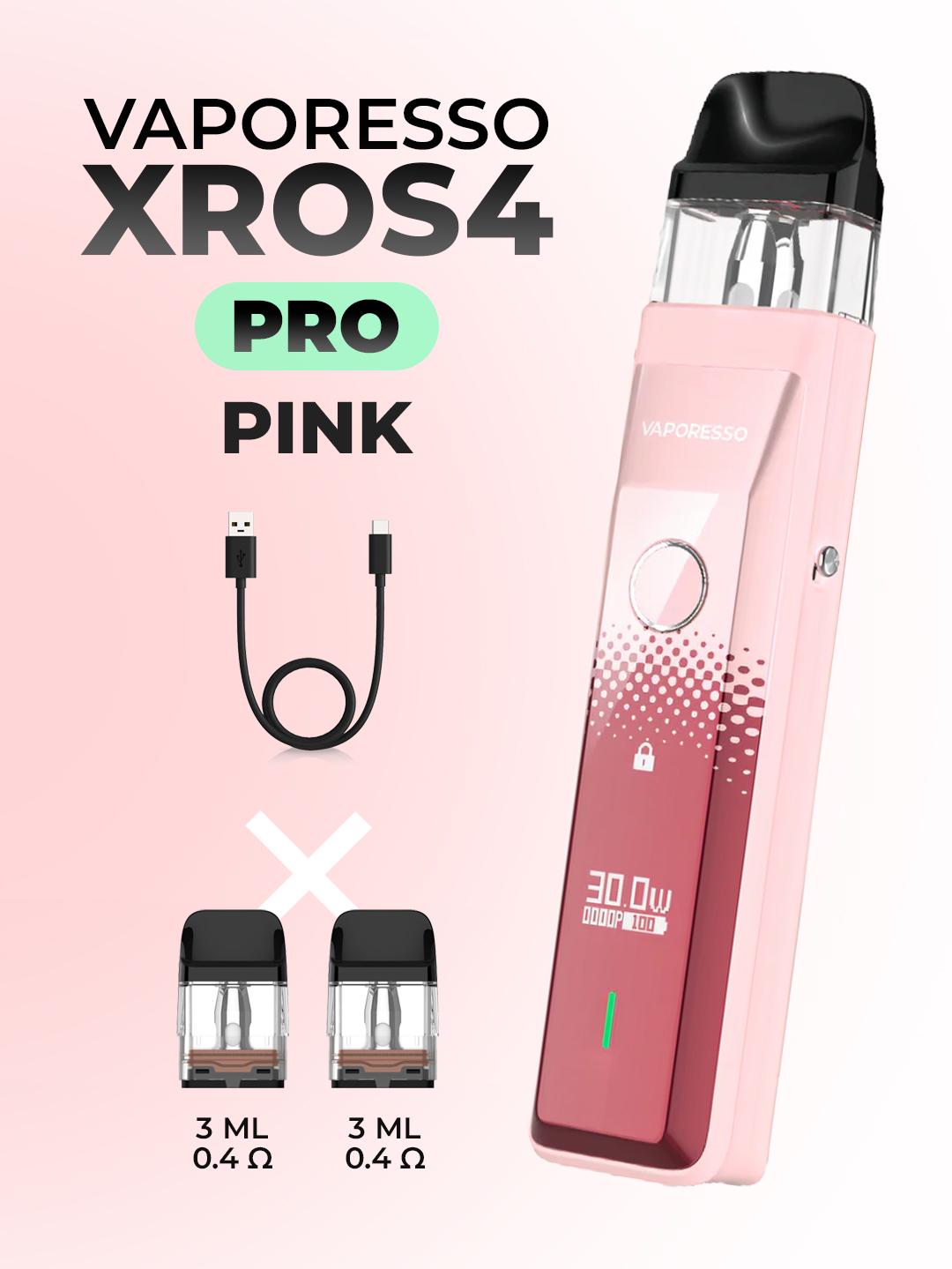 Электронная сигарета Vaporesso XROS 4 PRO 2025 с аккумулятором 1200 mAh 2 картриджа/Type-C Pink (c9818d81) - фото 2