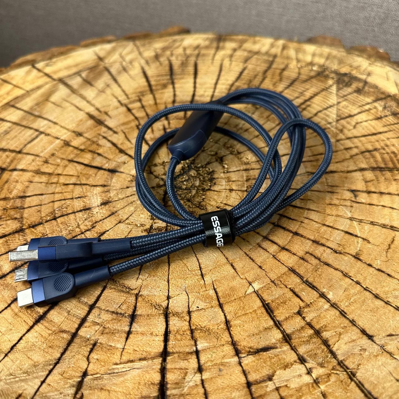 Кабель универсальный 3в1 для зарядки ESSAGER typeC Lightning Lightning MicroUSB 12 м - фото 5