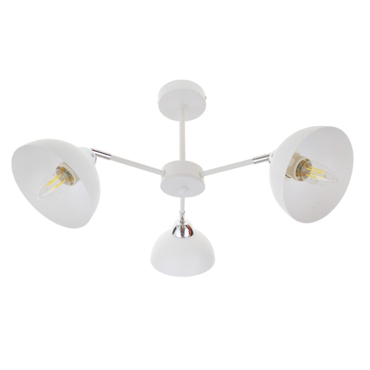 Люстра Brille BL-998S/5 E27 WH/CH 3 лампочки Белый