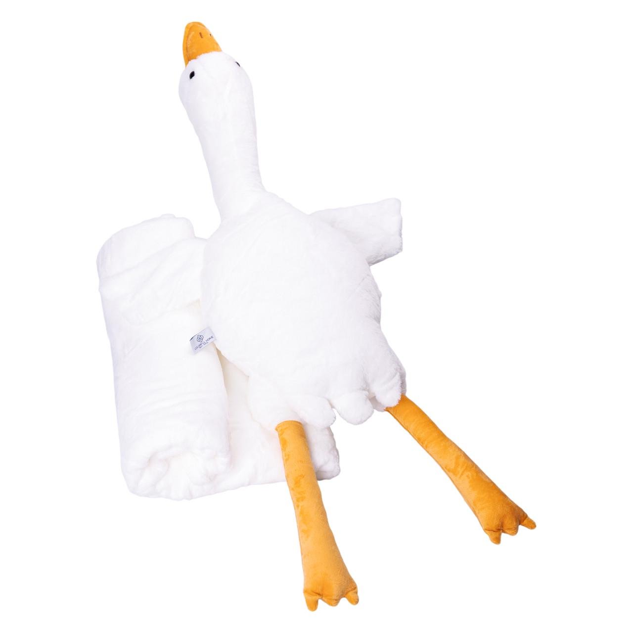 М'яка іграшка-подушка з пледом усередині Colorful Home Гусак-обнімусь 89 см Білий (520-1W) - фото 2 М'яка іграшка-подушка з пледом усередині Colorful Home Гусак-обнімусь 89 см Білий (520-1W) - фото 2