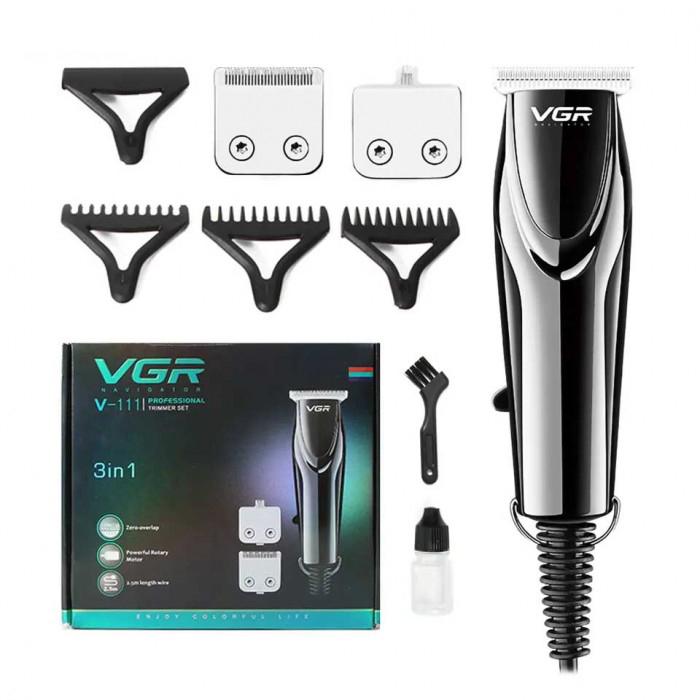 Машинка для стрижки профессиональная VGR-V-111 3в1 Серебристый (17763843)