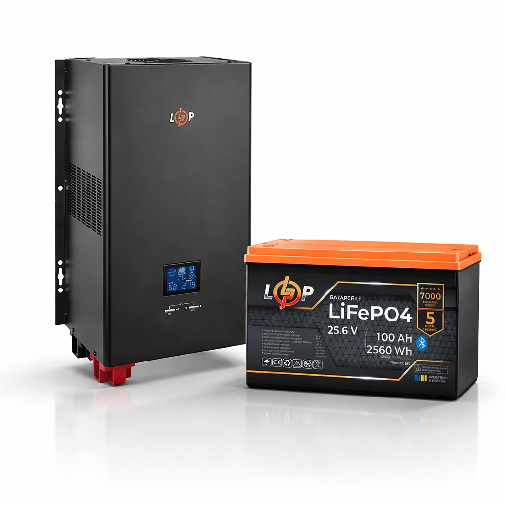Комплект резервного питания LogicPower ИБП 2500W и литиевая батарея LiFePO4 100 Ah