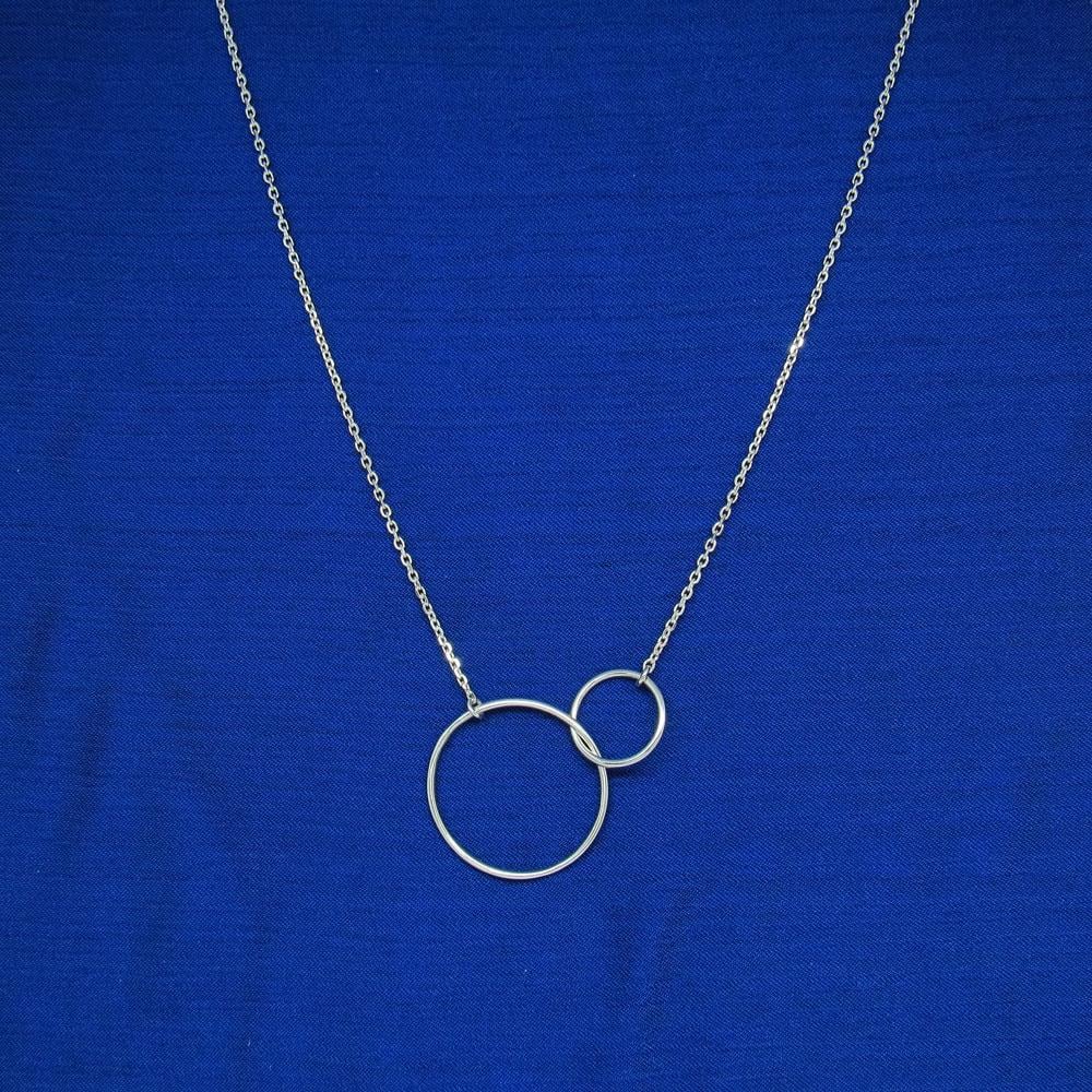 Срібне кольє Мильні бульбашки два кола