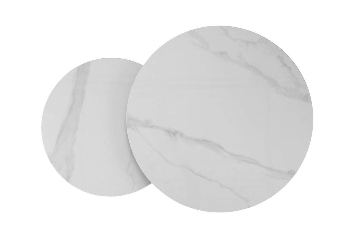 Журнальный стол Лоренза комплект 2 шт. 800х450 мм/600х400 мм Каса вайт/Черный (30995615) - фото 5